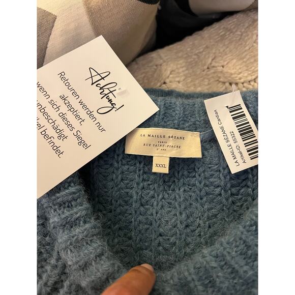 La Maille Sezane Emile Cardigan Summer Blue Size XXXL✨ - Picture 6 of 13